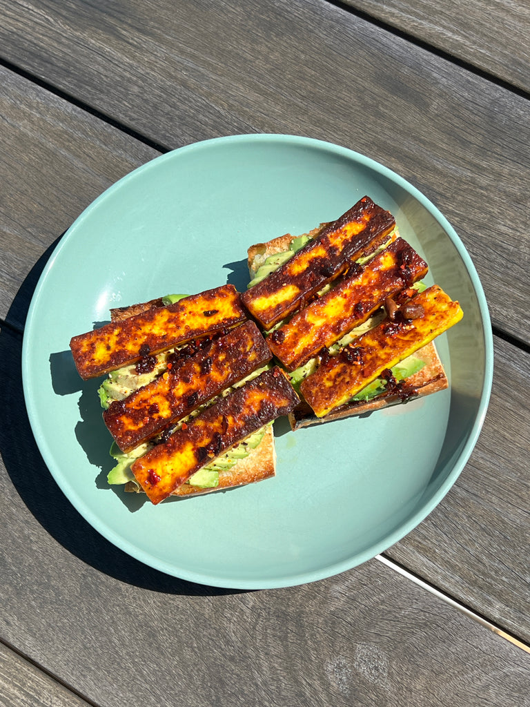 Chili Crisp Turmeric Paneer Avocado Toast