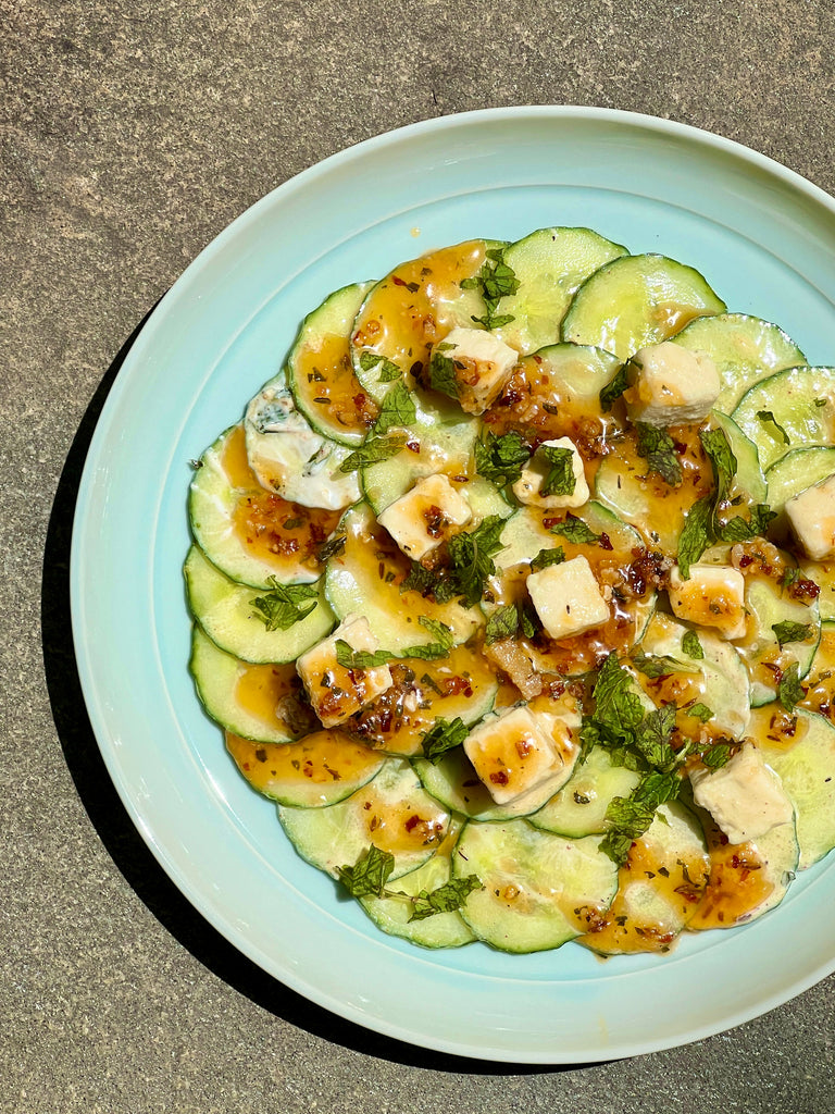 Paneer Tarka Cucumber Salad