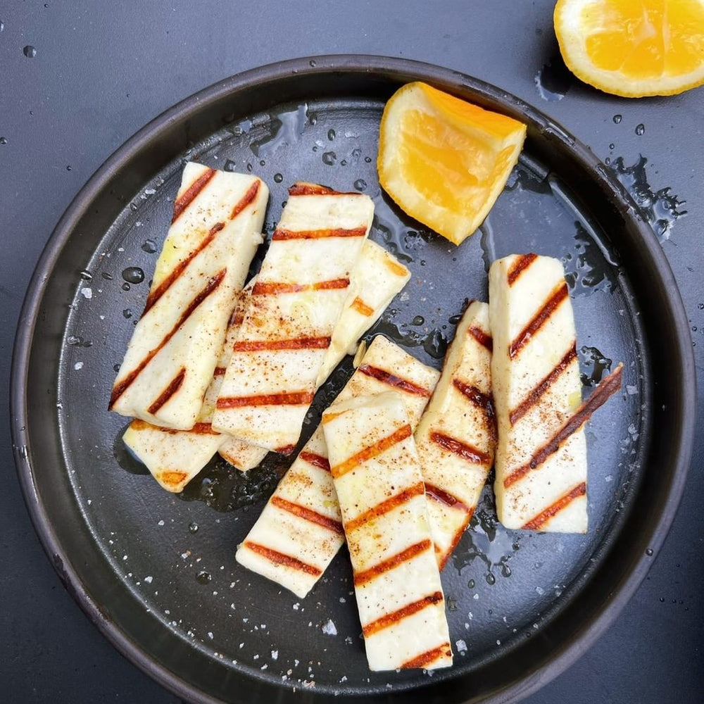 Stovetop Grilled Paneer with Lemon & Olive Oil